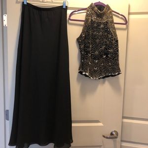 Adrianna Papell Vintage Boutique Beaded Top & Maxi Skirt -